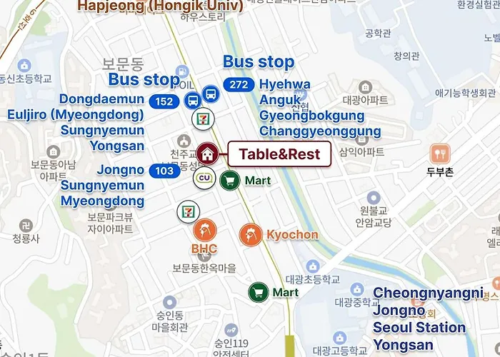 Table&rest--spacious 2f, No Hills, Local Vibe, Easy Transit Seoul